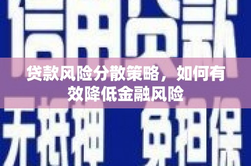 巍山贷款风险分散策略，如何有效降低金融风险