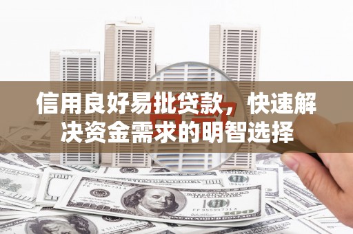 武山信用良好易批贷款，快速解决资金需求的明智选择