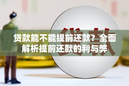 西和贷款能不能提前还款？全面解析提前还款的利与弊
