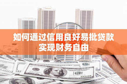 荣县如何通过信用良好易批贷款实现财务自由