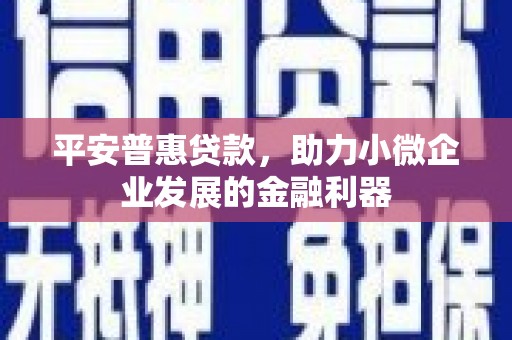 张北平安普惠贷款，助力小微企业发展的金融利器