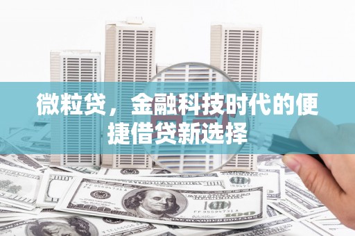 仙桃微粒贷，金融科技时代的便捷借贷新选择