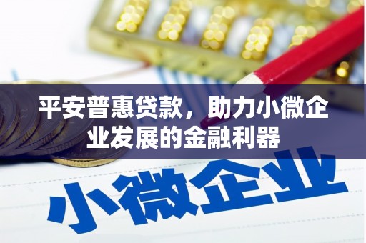 昌邑平安普惠贷款，助力小微企业发展的金融利器